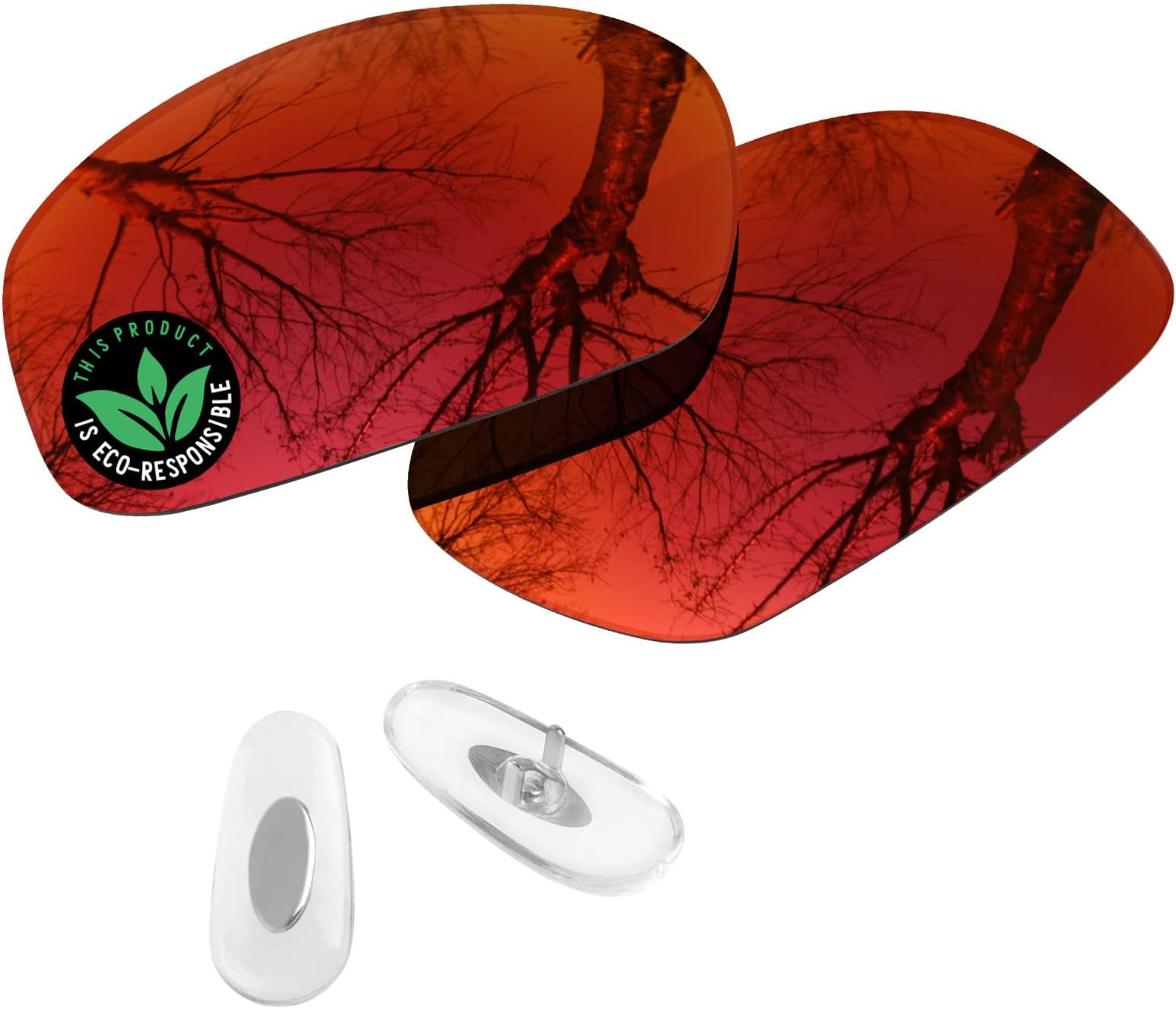 RaydiPolycarbonate Replacement Lenses & Nosepads for RayBan RB3445 61mm Rectangular Sunglasses