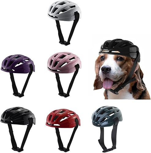 Miniatura 2 de KANGQL Casco de seguridad para perro y motocicleta con correa ajustable para la barbilla, casco de moda para perros y gatos, casco para mascotas,