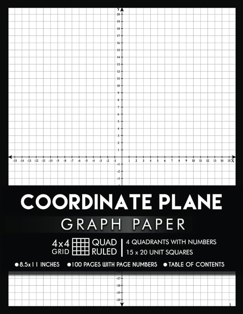 coordinate-plane-graph-paper-with-xy-axis-and-with-numbers-4x4-quad-ruled-4-quadrant for Free Printable Graph Paper With Axis Coordinate Plane Graph Paper with XY Axis and With Numbers: 4x4 Quad Ruled | 4 Quadrant for Free Printable Graph Paper With Axis