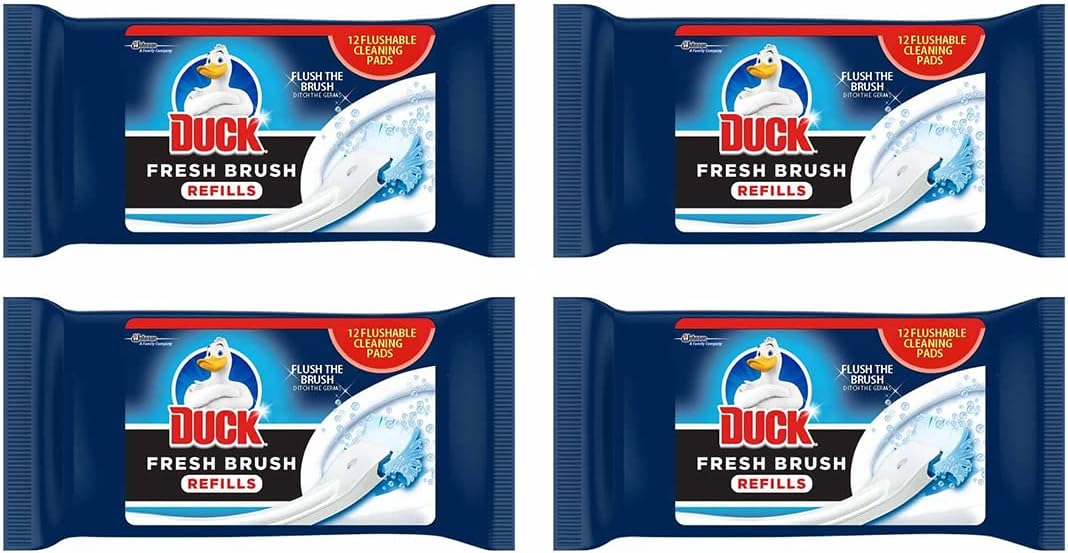 4X Duck Fresh Brush Refills (4 Packs, 48 Flushable Cleaning Pads