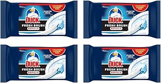 4X Duck Fresh Brush Refills (4 Packs, 48 Flushable Cleaning Pads)- Biodegradable- Duck Toilet Bowl Cleaner