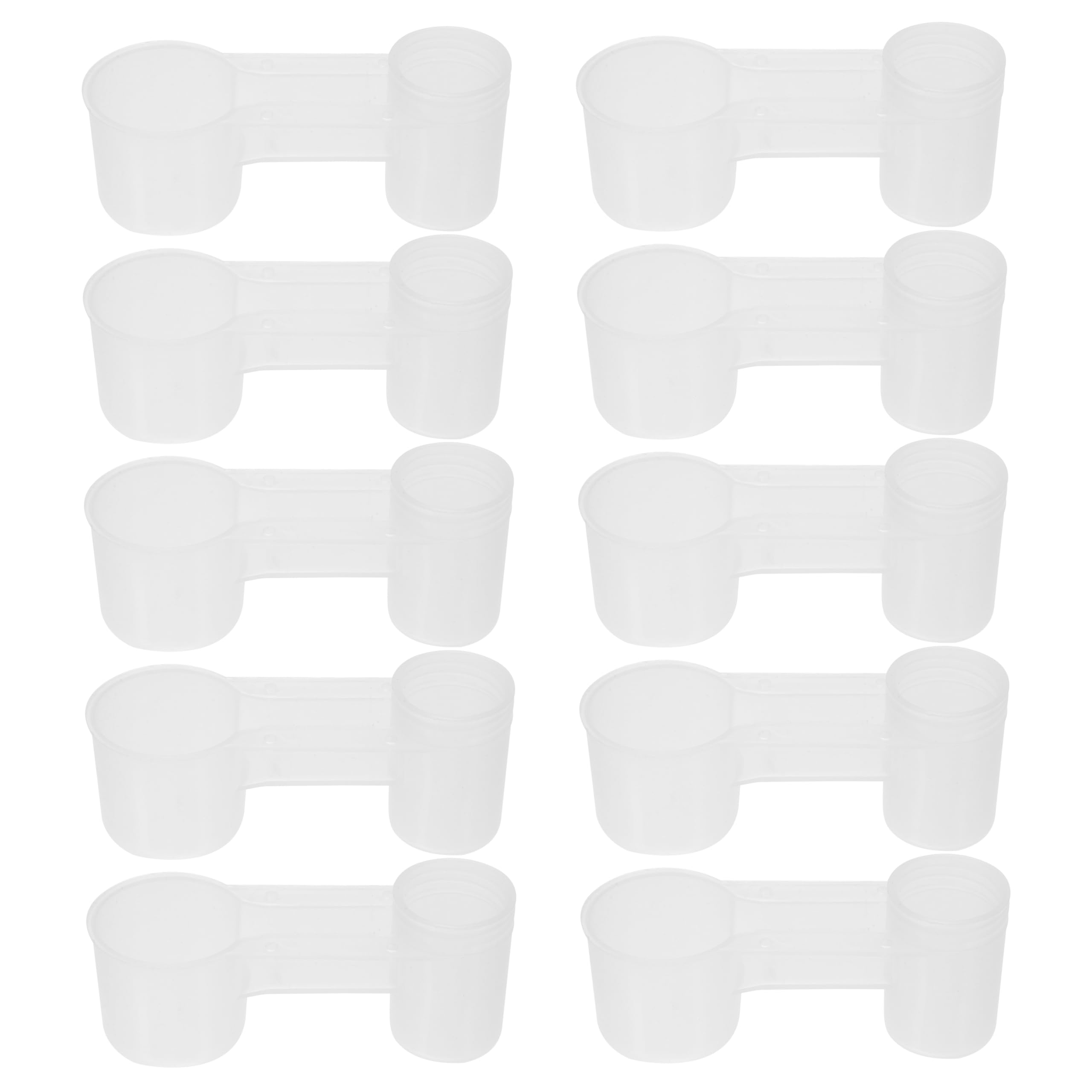 Distributore D'acqua per Uccelli 10 Pezzi Doppia Bocca in Plastica Bianca, Facile da Pulire per Pappagalli e Voliere Domestiche