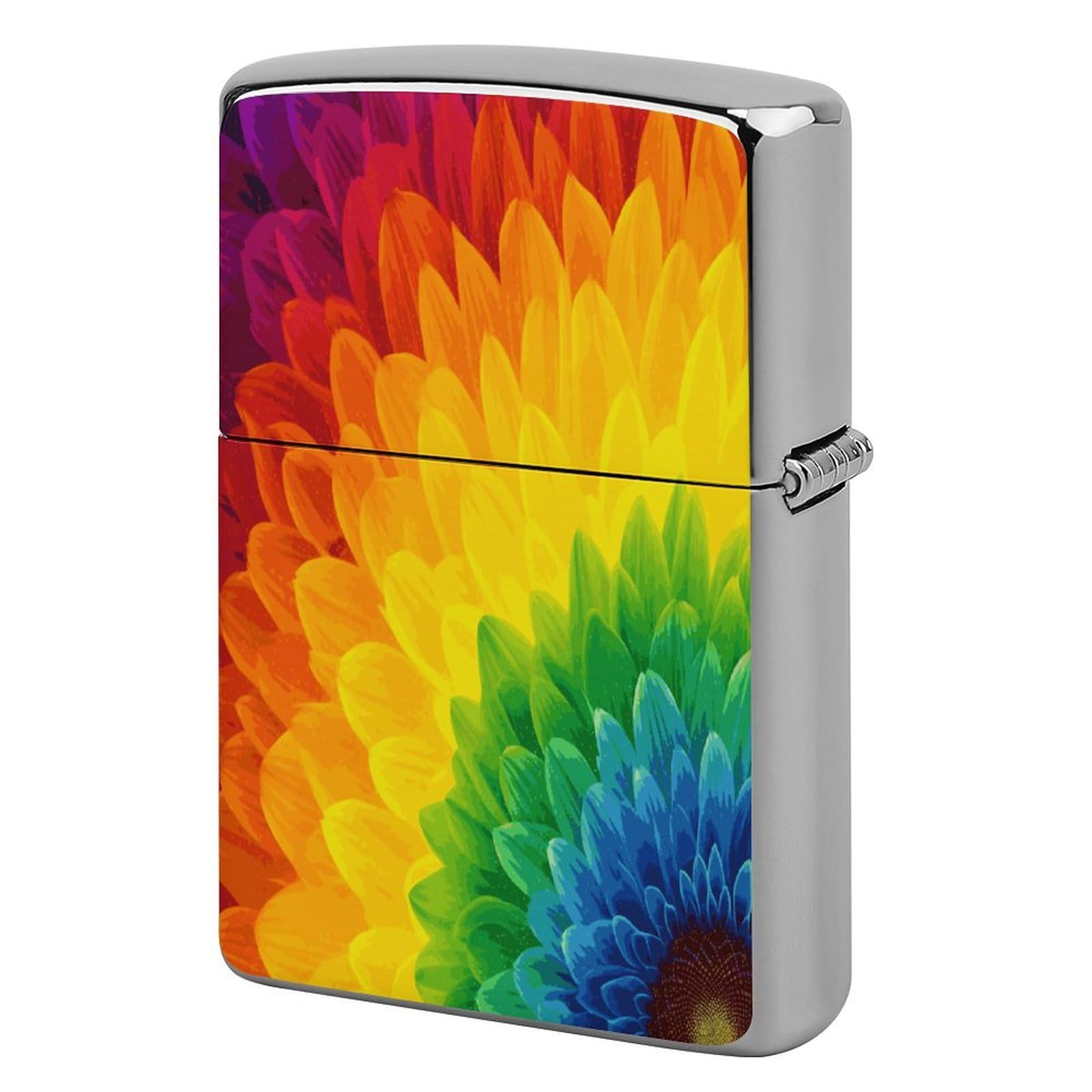 Btcowzrv Style Sunflower Rainbow Metal Lighter Case Sleeve Cover Holder