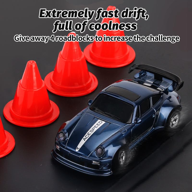 Image of Bestie toys 4WD Edition 1 /64 Scale Mini RC Drift Car, Toys for Age 8-14 Old Birthday Gifts, High Speed Racing Micro Small with Full Proportional RTR 2.4GHz Remote and 4 Cones