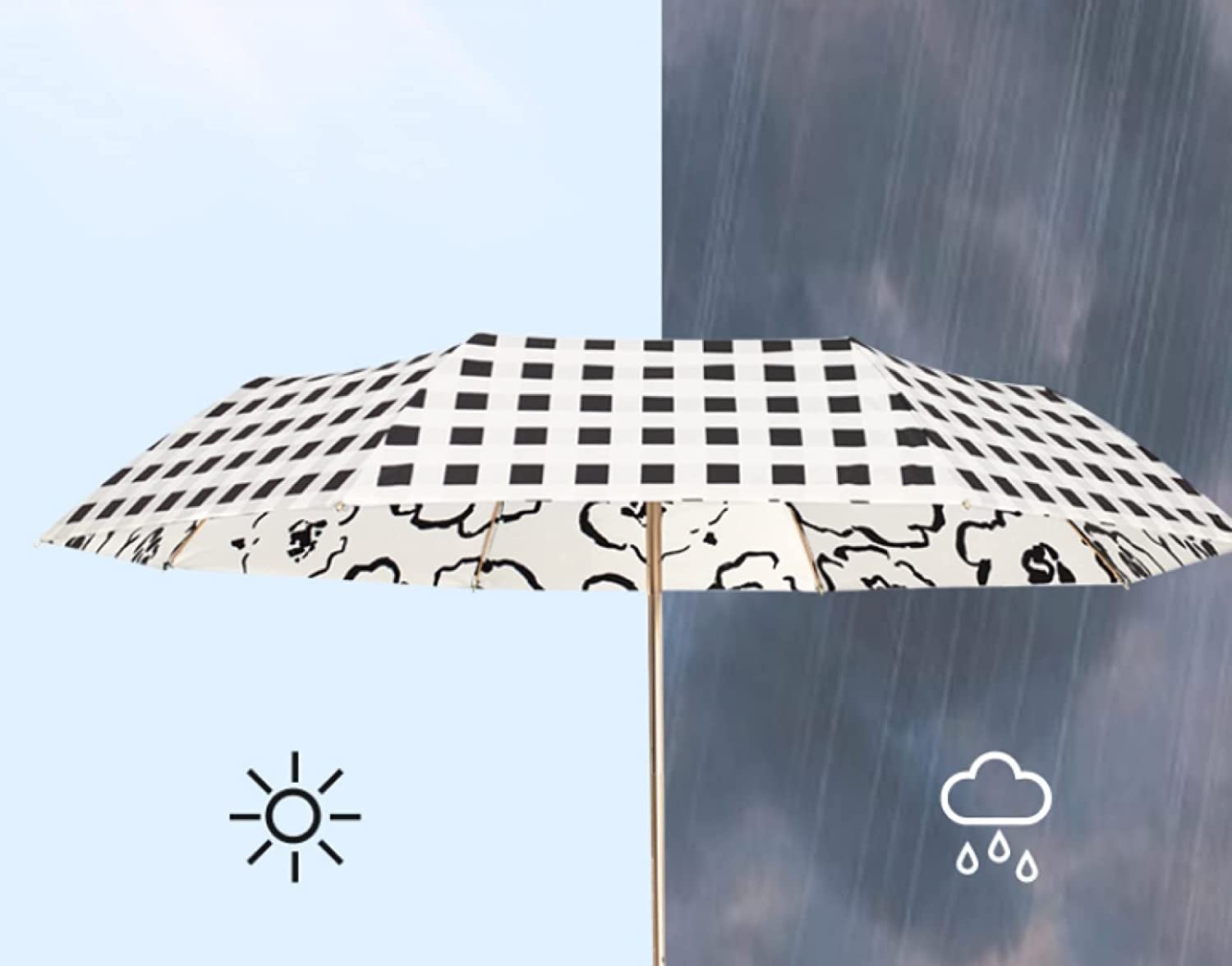 Parasol Damski Składany parasol podróżny wodoodporny dwuwarstwowy krem ​​​​do opalania, parasol słoneczny podwójnego zastosowania kobieta mocny wiatroodporny przenośny Parasolka Kobieca