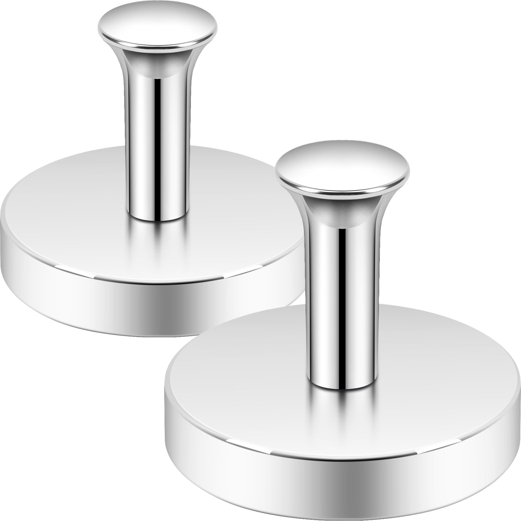 Neosmuk Magnetic Hook,130lb Strong Extra Heavy Duty Magnet Hooks,Magnetic Wreath Hanger/Holder for Metal Doors,Coat, Purse,Towel,Stocking,Cruise Cabin,Silver,2 Pack