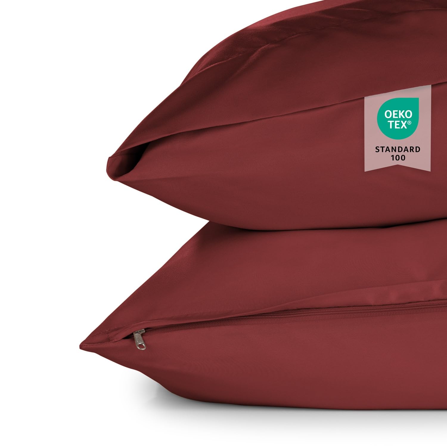 Blumtal Federe Cuscini Divano 40x60 cm - Set di Copricuscini per Divani in Microfibra a 2 Pezzi con Chiusura a Zip, certificati Oeko-Tex, extra morbidi e lavabili - Rosso Aurora