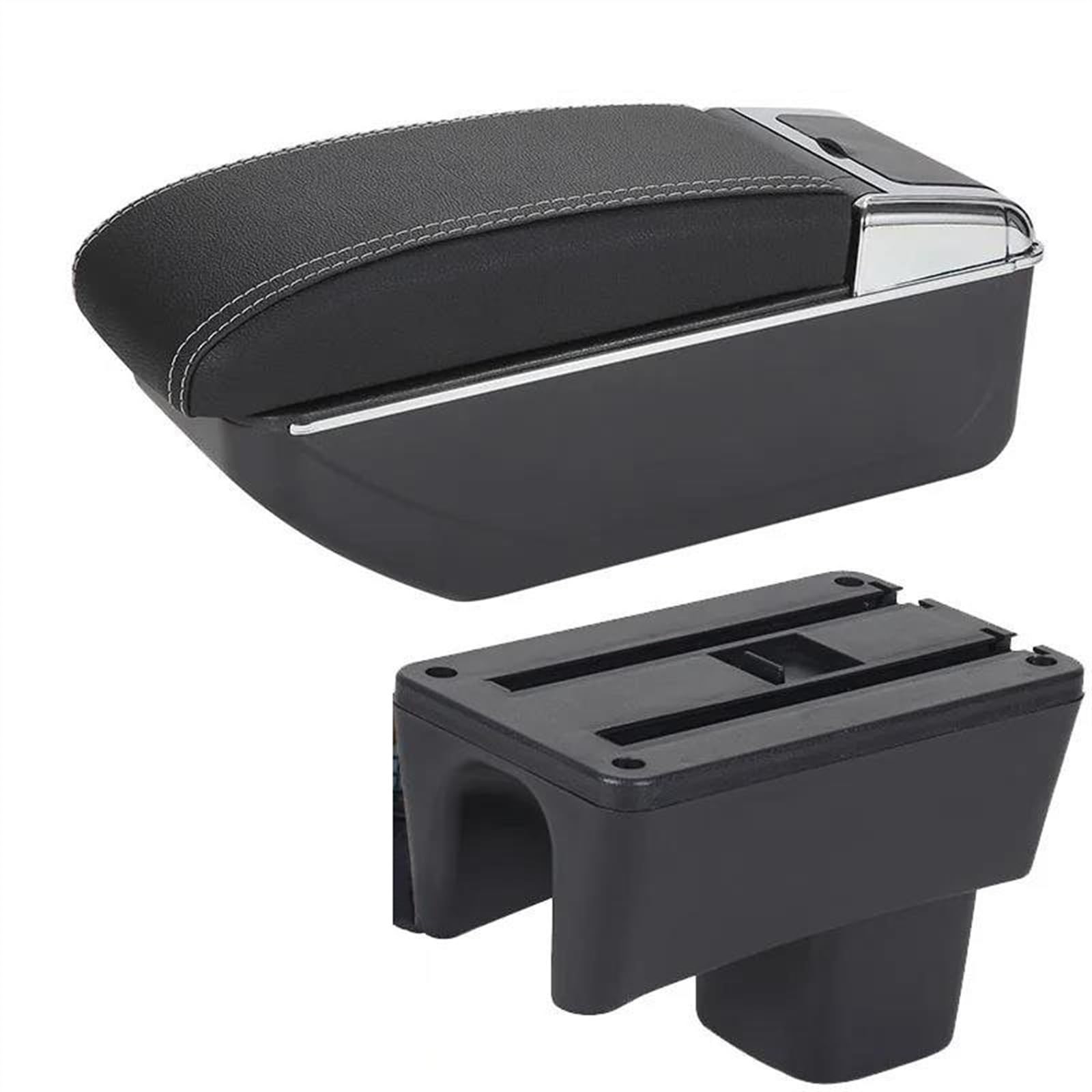 NOHEEU Car Armrest Box For Swift 2005-2023 Accessories Interior Details Storage Retrofit Parts(D3 Black white NoUSB)
