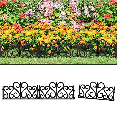 Vetnasa Borduras de jardín 17 Unidades PP Negro 10 m Bricolaje, Vallas de jardín, Ribetes y Bordes para jardín Negro 4,14 KG