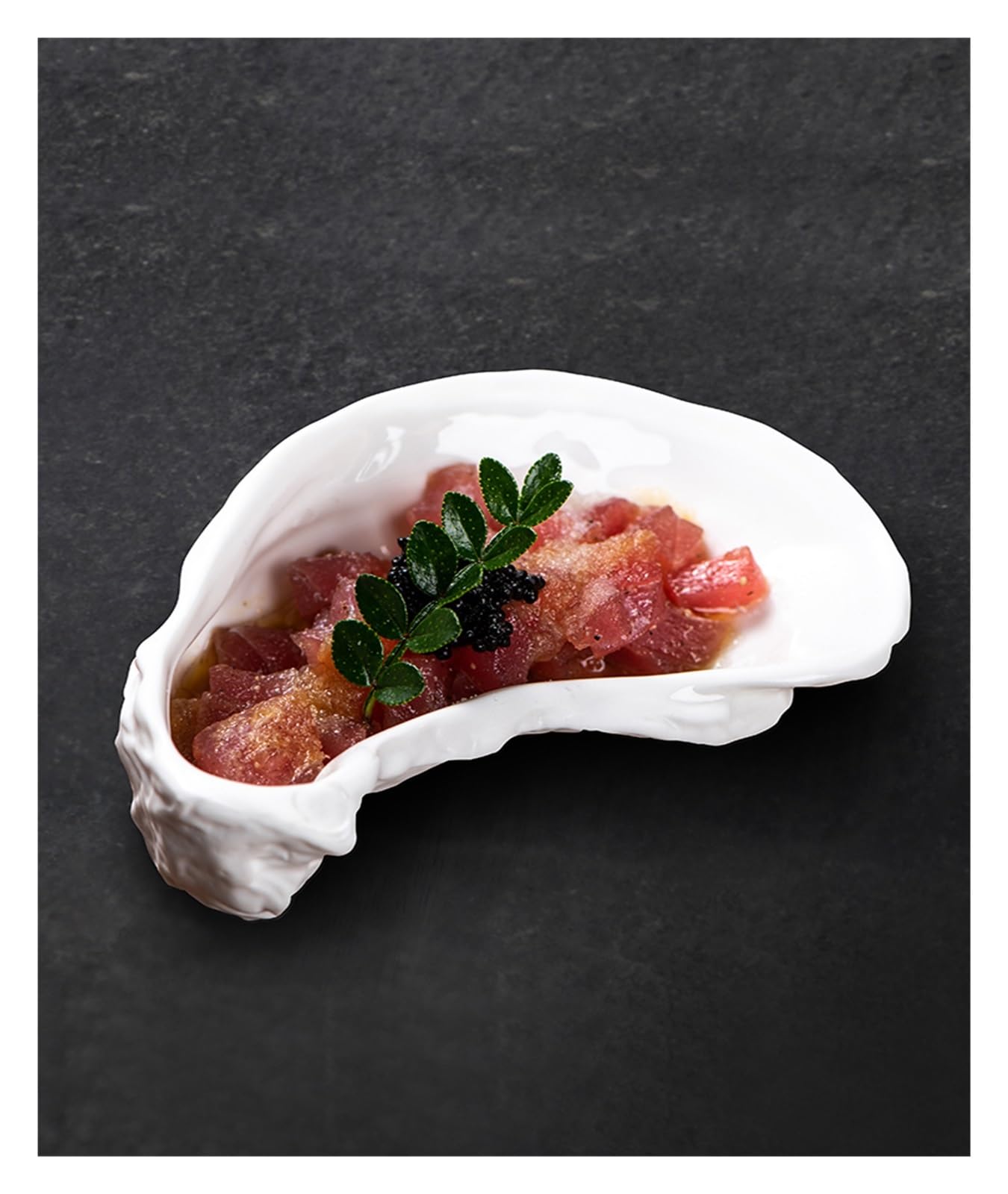 Cuencos para mojar, Plato de ostras, Plato Creativo de cerámica para Caviar de Erizo de mar, Plato de acompañamiento para Restaurante, Cuencos para Aperitivos, (Un Color L)