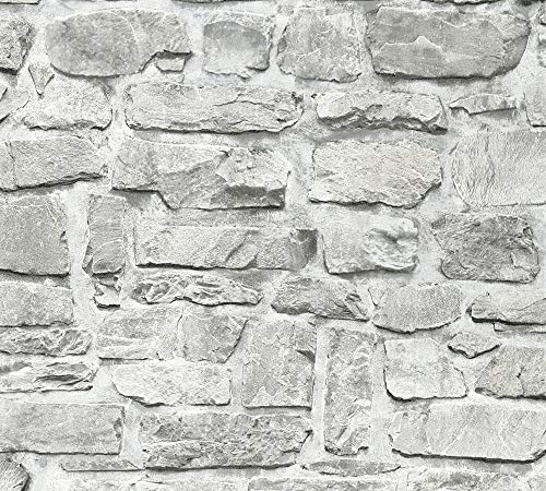 A.S. Création Brick Wallpaper Elements Non-Woven 10.05 m x 0.53 m Grey Beige Made in Germany 363701 36370-1 - Image 2