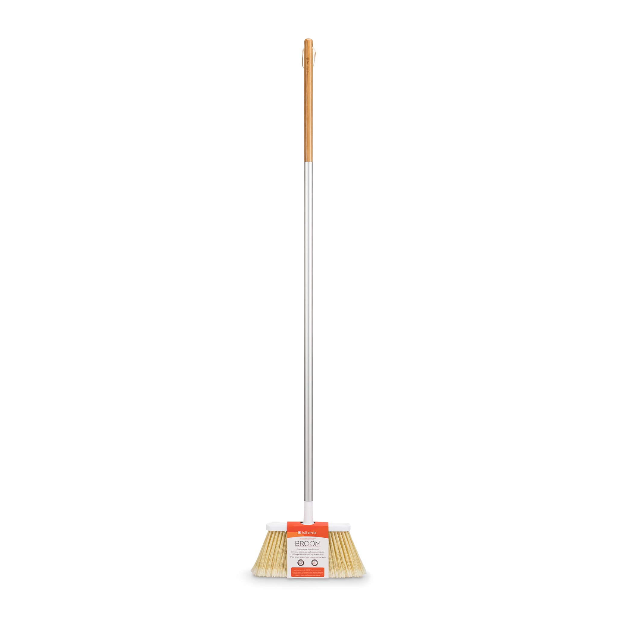 Full Circle Clean Sweep Broom Made from Natural Bristles, White