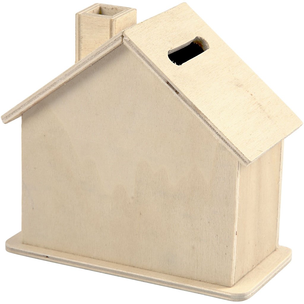 Tirelire en contreplaqué, Dimensions 10,​1 x 10 x 5,​4 cm, 1 pièce
