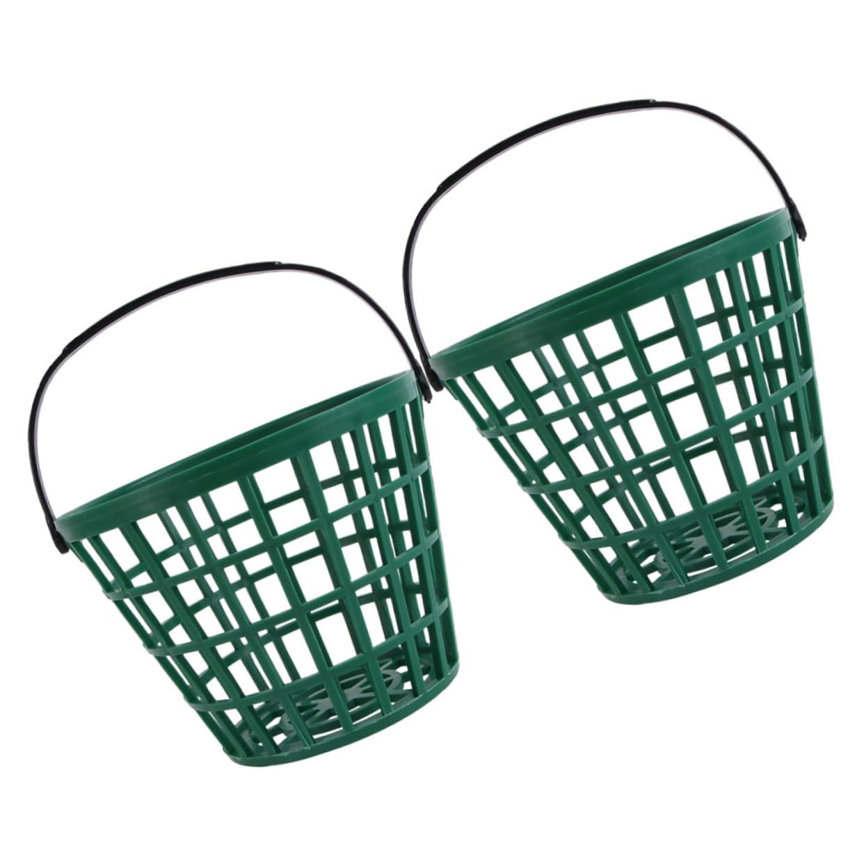 Panier de rangement pour balles de golf vert en plastique robuste Ciieeo x2