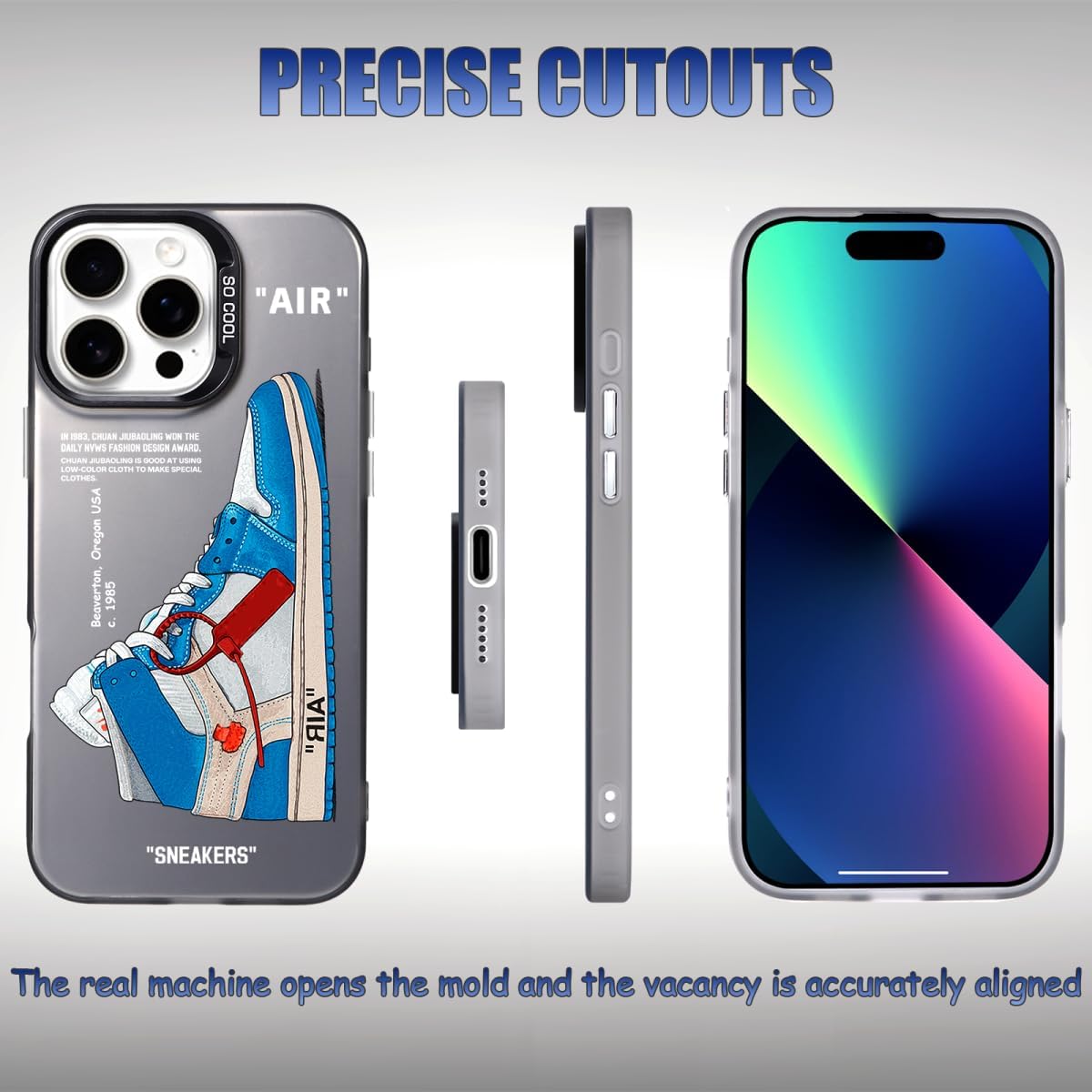 Cool Sneaker Phone Case for iPhone 17 Pro Case for Boys Men Sports Shoes Shockproof Street Aesthetic Designer Cases Compatible with iPhone 17 Pro Blue - Image 2