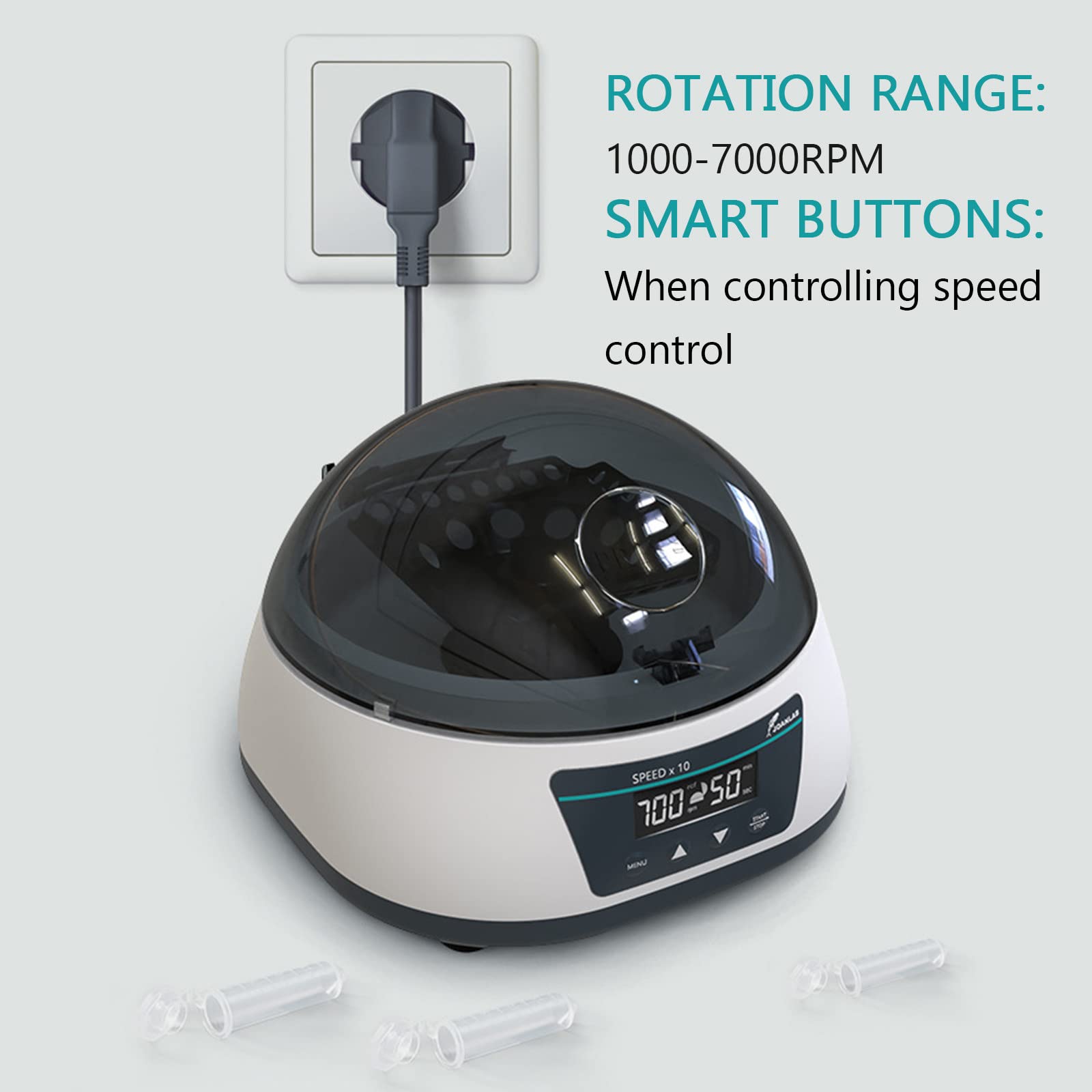 Centrífuga de Laboratorio con Rotor, bajo Nivel de Ruido, 1000-7000 RPM para Tubos de microcentrífuga, CA 100-240 V/CC 24 V, para separación centrífuga,MC-4/7S