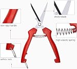 Sanung 2 Pack Pruning Shears - Straight Stainless Steel Hand Pruner Garden Trimmer Scissors Clippers With PVC Handle Safety Lock for Gardening Tree Trimming