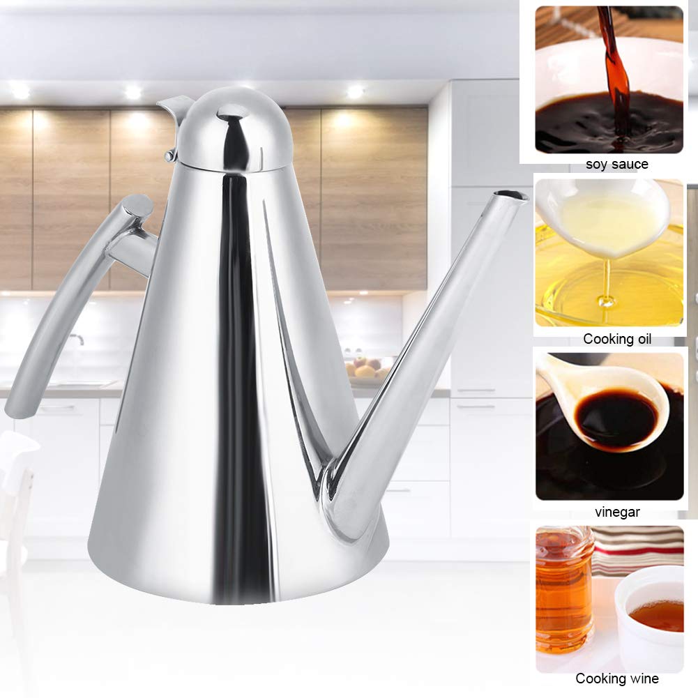 Dispenser per olio d'oliva, in acciaio inox, da 500 ml, versatile per conservare olio, aceto e salse, accessorio essenziale da cucina per cucinare a casa e chef gourmet