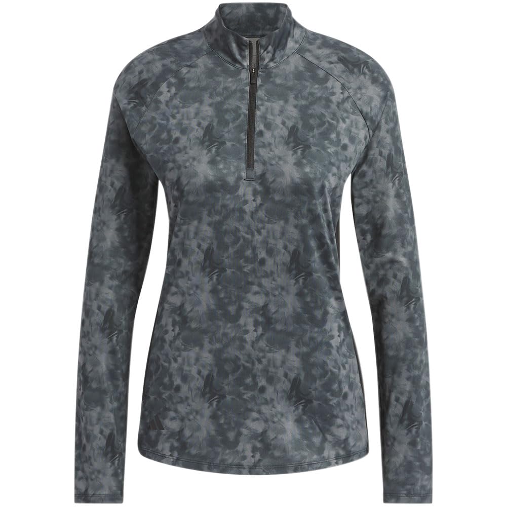 Adidas Essentials - Polo da Donna a Maniche Lunghe con Stampa, Nera, M
