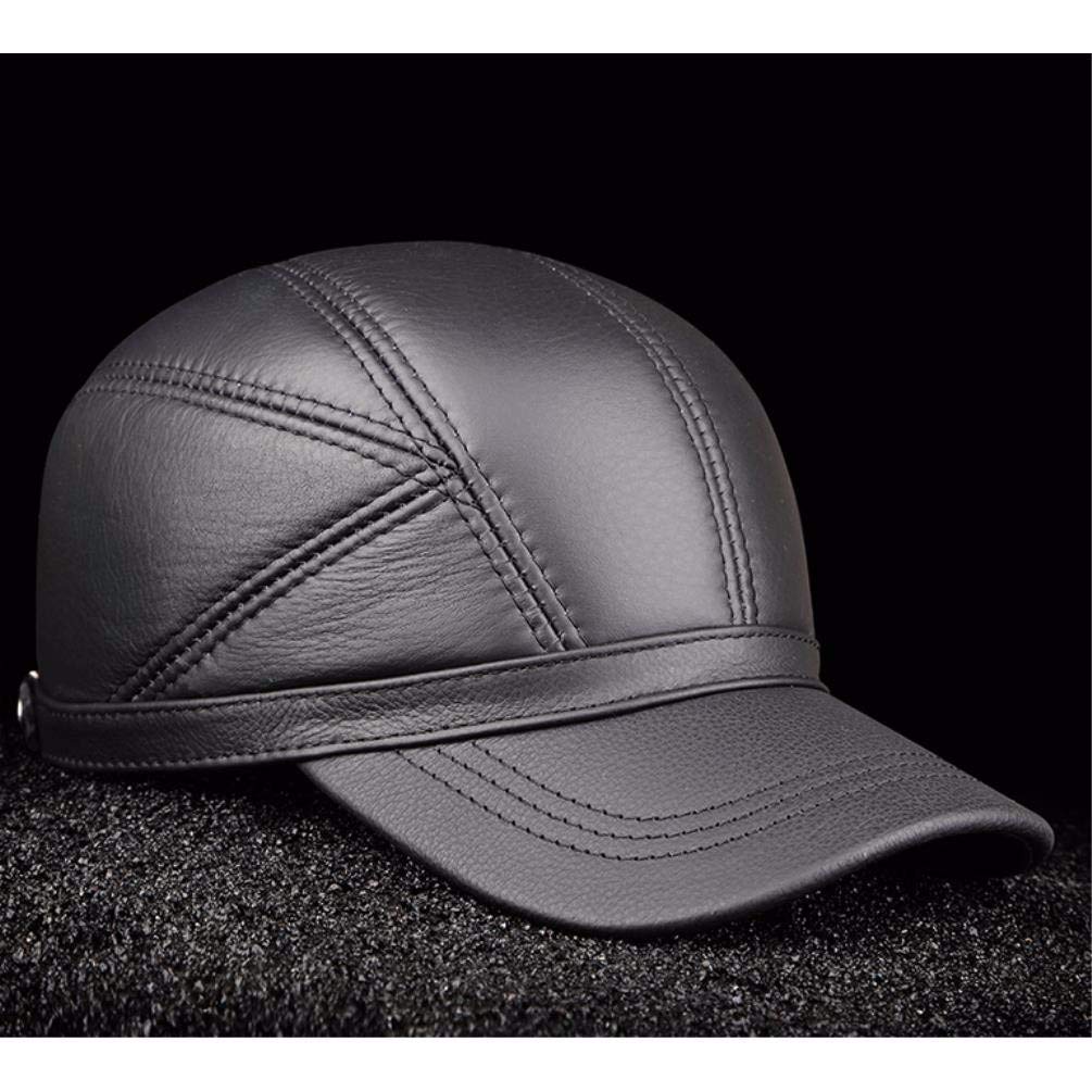 Cappello in Vera Pelle, Berretto da Baseball in Pelle Casual da Uomo Autunno e Inverno