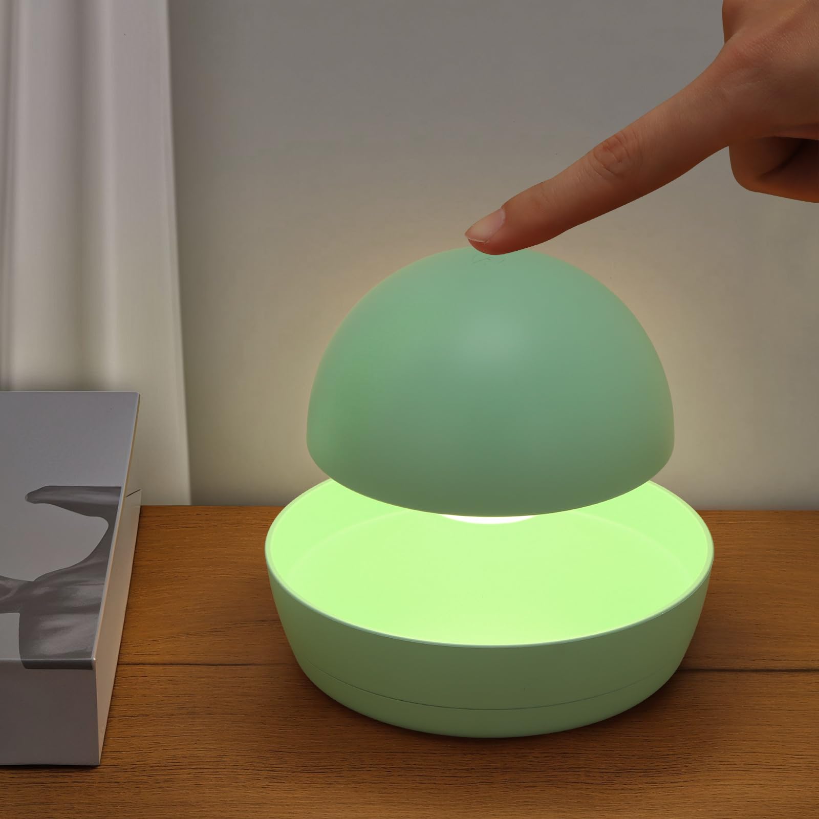 Luz nocturna de guardería para niños, luz nocturna de recarga para niños, 1 paquete, 4000 K, verde