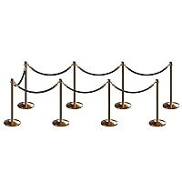 Vista 83 de CCW Kit de puntal de poste y cuerda con 2 postes superiores de corona de latón pulido y 1 cuerda de algodón de terciopelo resistente negro (6 pies)