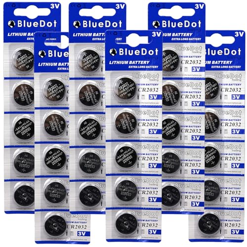 BlueDot Trading CR2032 Batteries, 30 Count High Power Lithium 3V Coin Battery Ideal for Door openers, LED Lights, Game Consoles, car/Key fobs, 1 Pack of 30