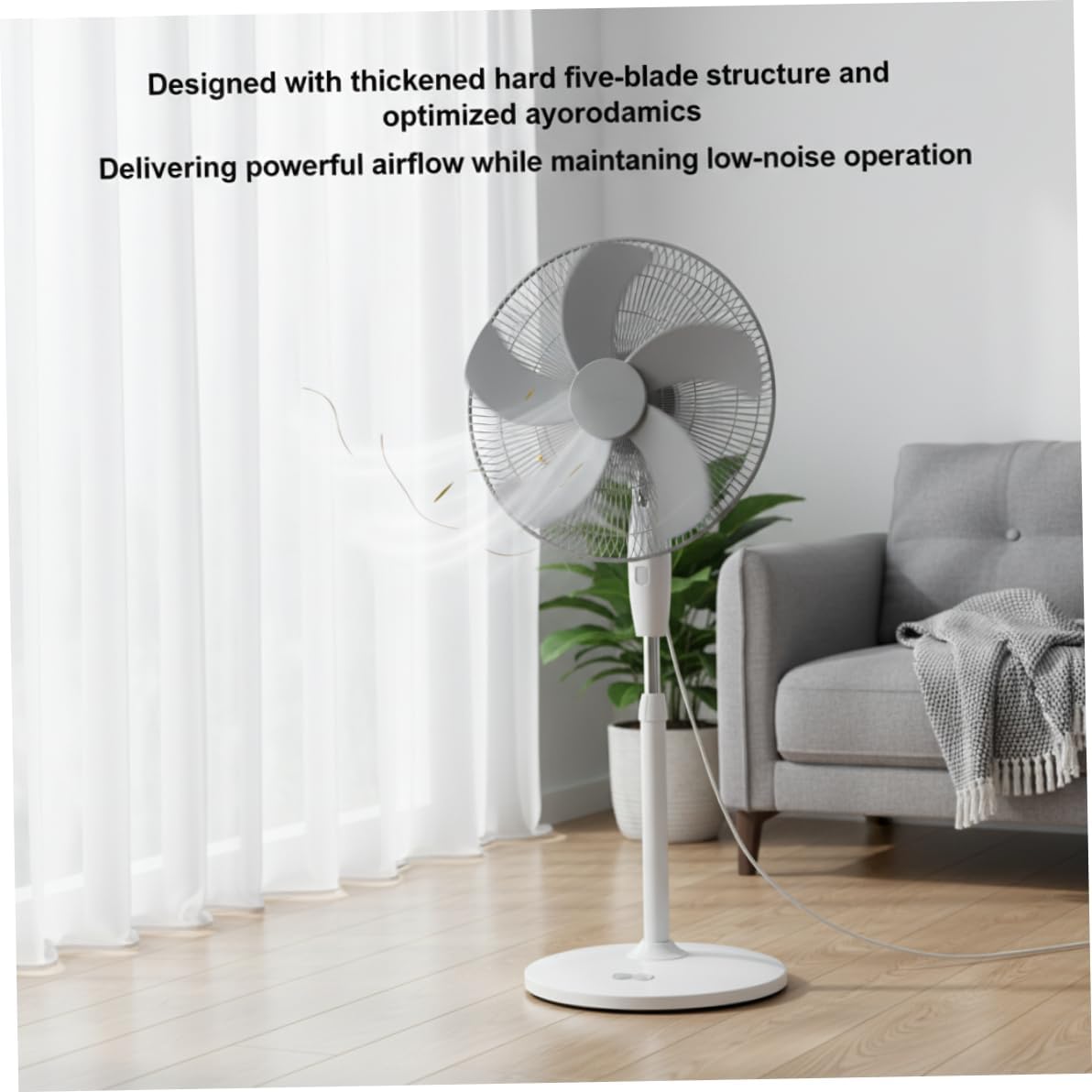 3 Leaf Fan, Plastic Replacement Fan Blades, 5-Blade Thickened Hard Plastic Blades, 2 Pack 16 Inch Lasko Blade Replacement for Pedestal, Table, Wall Fans (Transparent Black)..