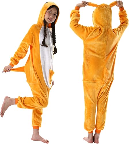 Miniatura 2 de SimZoo Kids Animal Pajamas, Boy Girls Kangaroo Cosplay Costume Sleepwear, One-Piece Unisex Homewear 3-11Y