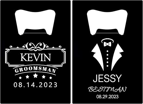 Abrebotellas personalizados, tamaño de tarjeta de crédito, padrinos de boda, regalos para boda, despedida de soltero, abrebotellas de cerveza de