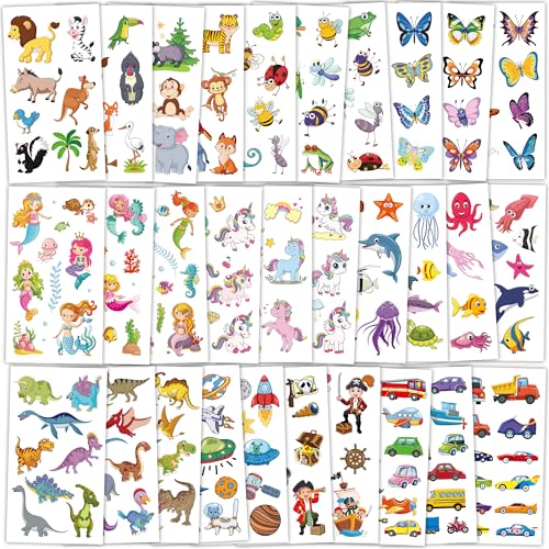 320 Patterns Temporary Tattoos, 36 Sheets Temporary Tattoos, Waterproof Fake Tattoo Accessories Animal Dinosaur Butterfly Mermaid Space Stickers Party Favors