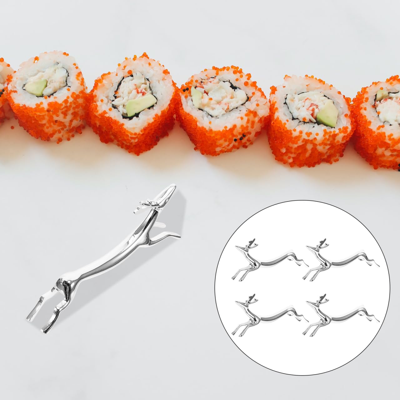 4pcs Stäbchen Halter Edelstahl Hirsche Figur Essstäbchen Bank Messer Bänke Besteckablagen Stäbchenablage Löffel Halter Tischdeko Restaurants Zubehör