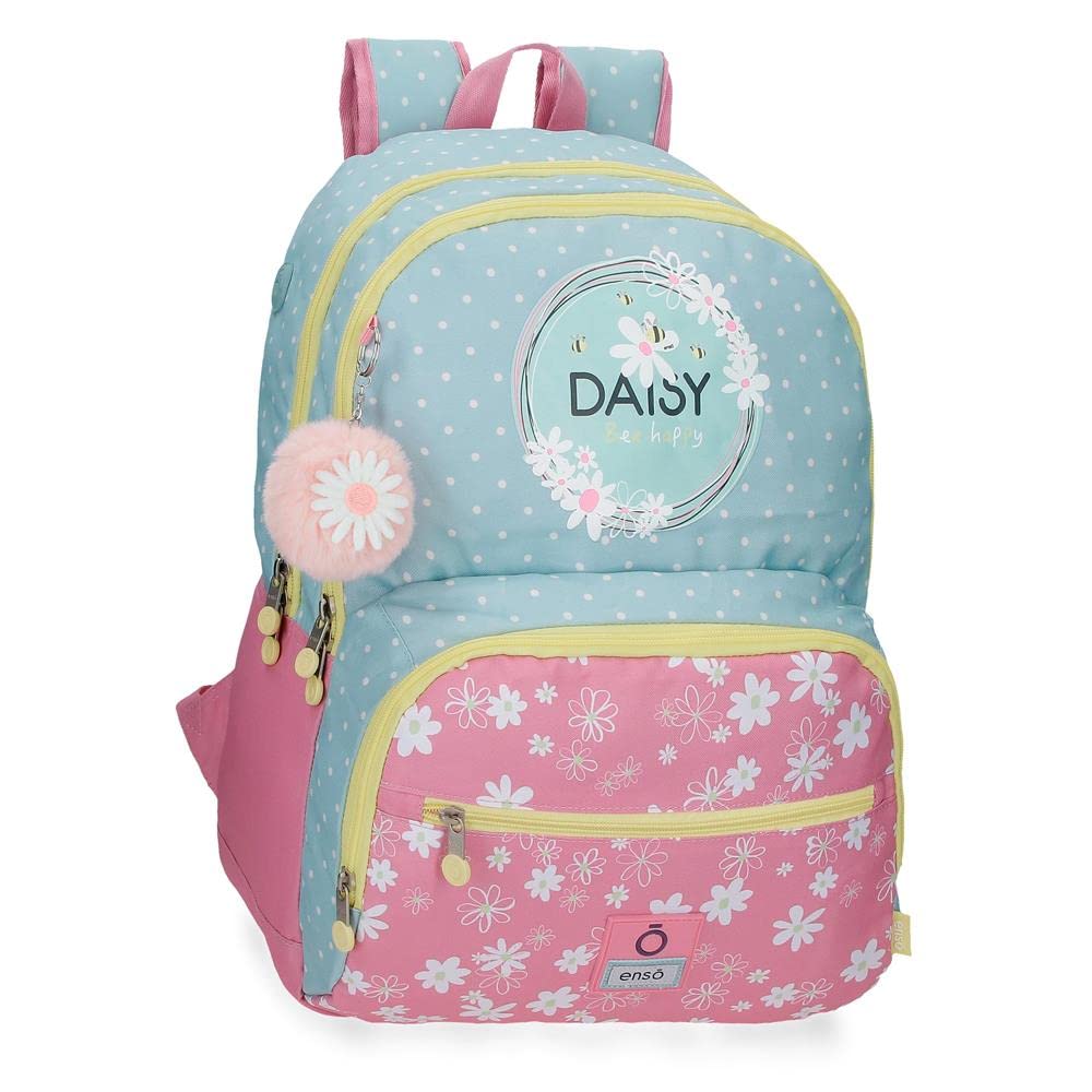Enso Daisy Mochila Escolar Doble Compartimento Adaptable a Carro Rosa 33x46x17 cms Poliéster 21,6L