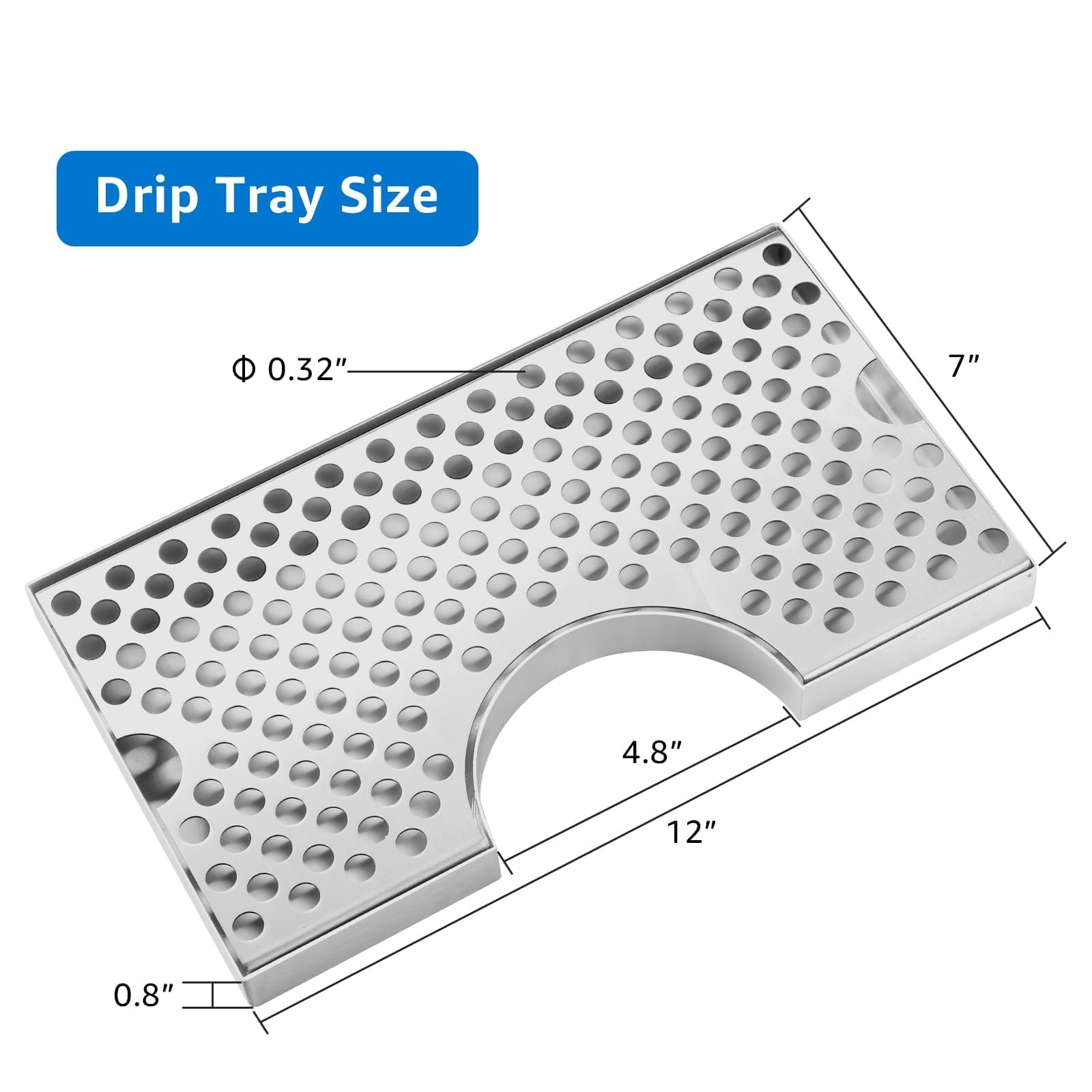 MRbrew Beer Drip Tray All Stainless Steel Kegerator Drip Tray, Bar Drip Tray Beer Tower Tray Mat Kegerator Parts Drip Tray for Drink Dispenser Beer Accessories Mini Kegerator Drip Tray