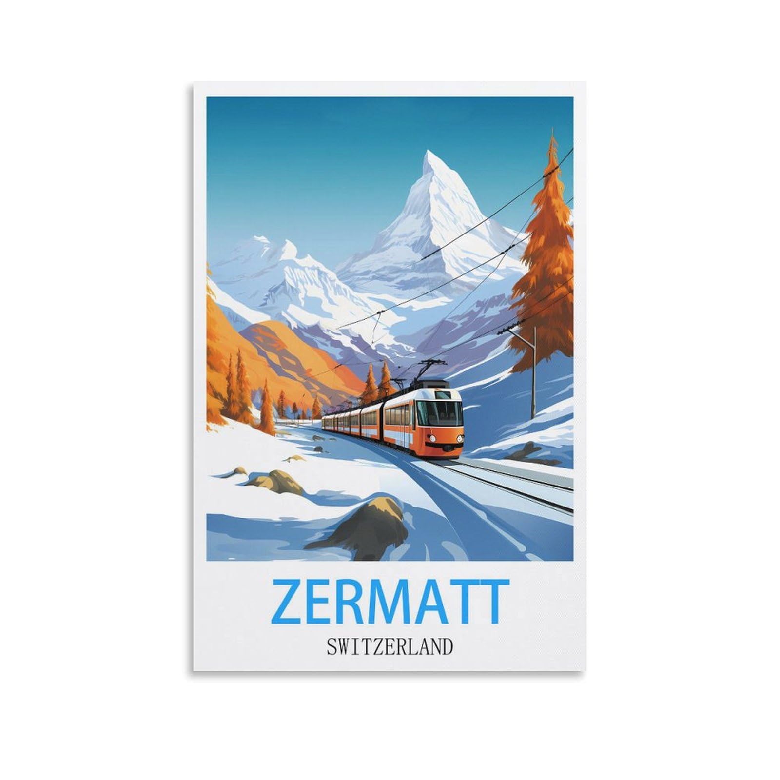 Metal Tin Sign Plaque Poster,Zermatt Switzerland,Art Plaque Poster Wall Decor for Home Tool Room Bar Club Restaurant Cafe 30x40cm