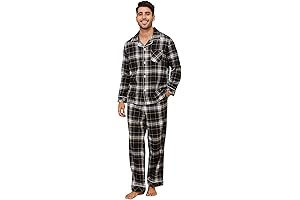 Men's Soft and Warm Flannel Pajama Sets for a Cozy Night's Sleep
