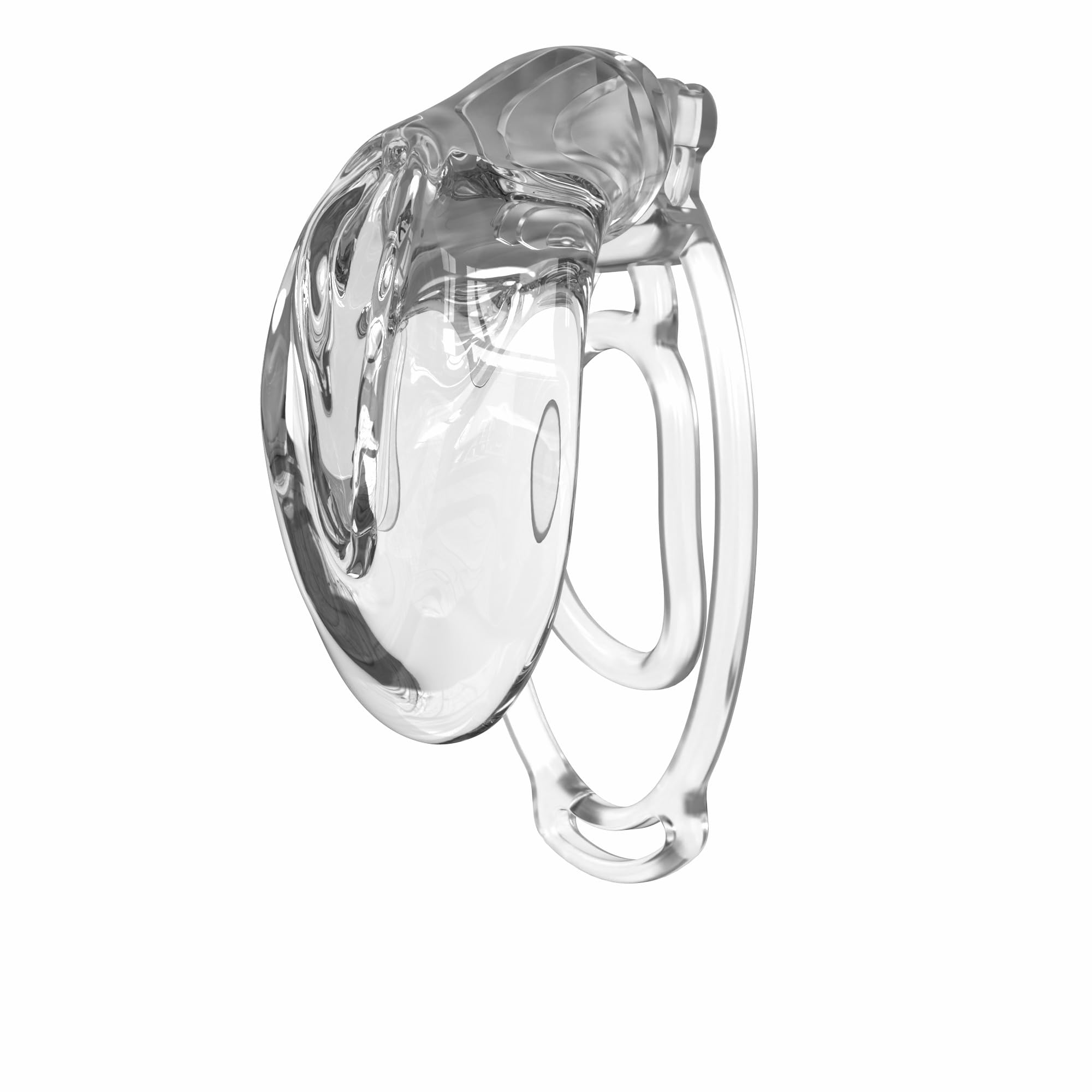 Cage de protection pour hommes, douce pour la peau, avec 3 clips, plusieurs styles disponibles-FRLZB012Y (Transparent + Transparent 3 anneaux)