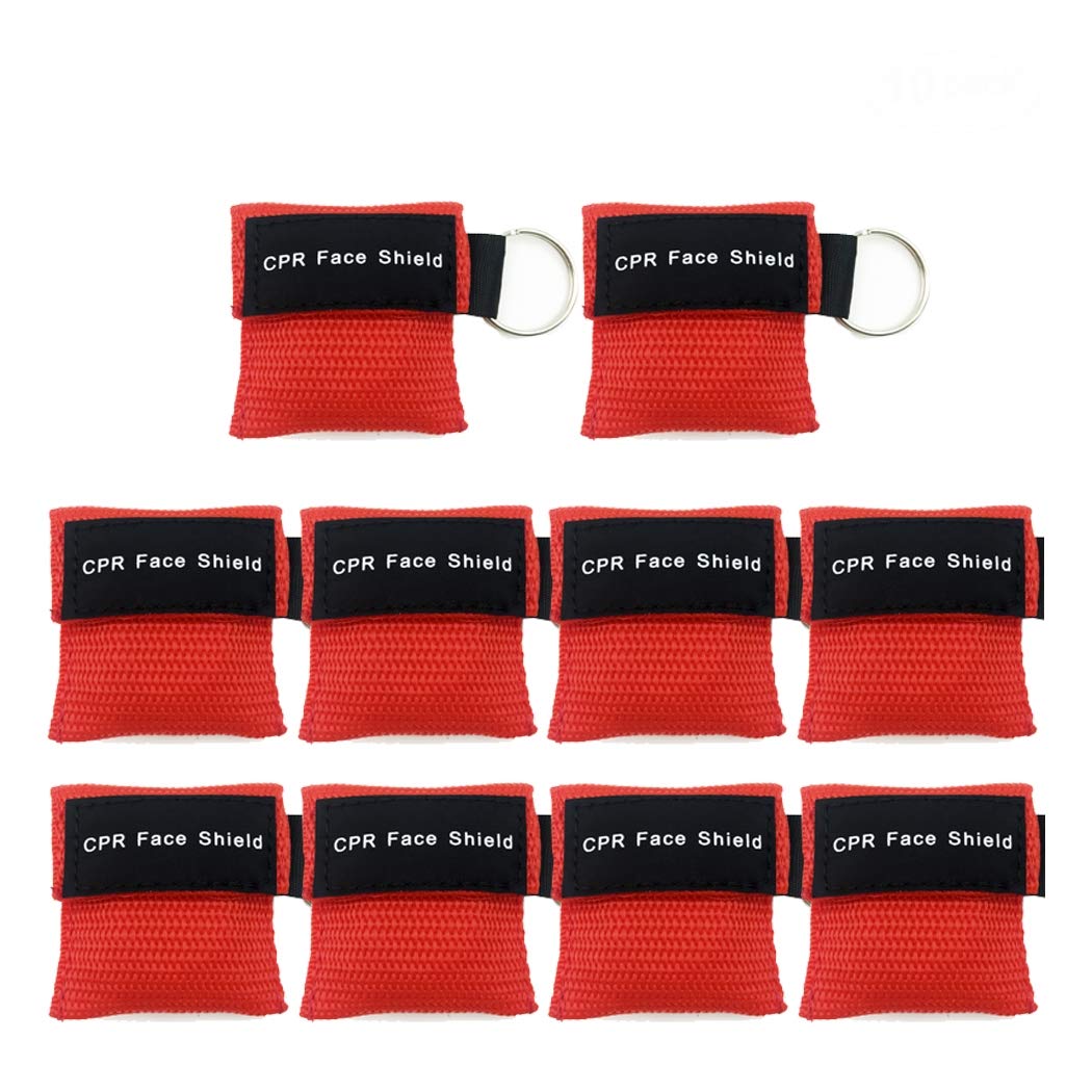 50 Pack CPR Face Shield Keychains - Pocket-Sized Barrier Masks In 5 Assorted Colors (URS-005)