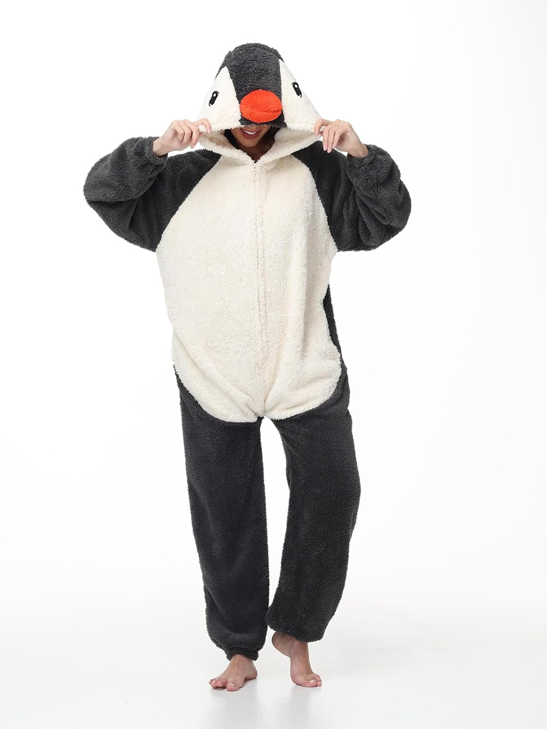 LATH.PIN Animal Plush Fleece Zipper Onesie Adult Costume Unisex Pajama Loungewear Zip Up Sleepwear - Image 2