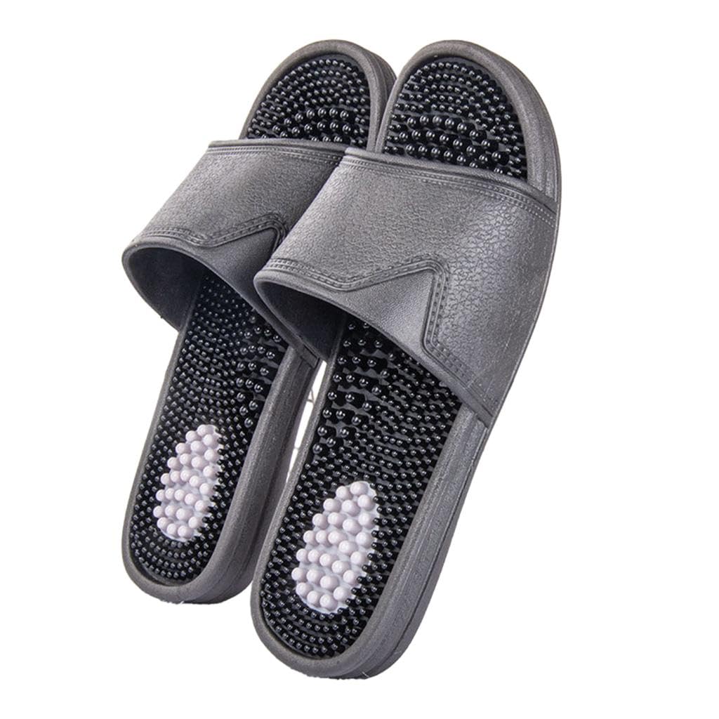 VENYAA Massage slippers for men,indoor Therapeutic Reflexology Sandals for Acupoint Massage Arch Pain Relief Non-Slip Massage Shoes for Bath Shower,Foot Massage Slippers(Size:EU 40/41,Color:Black)