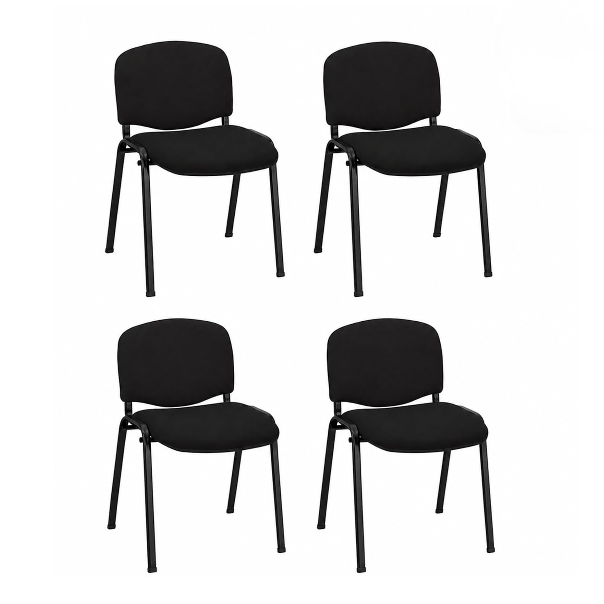 La Silla de Claudia Sillas Apilables de Oficina Pack 4 Negro Acolchado Especial