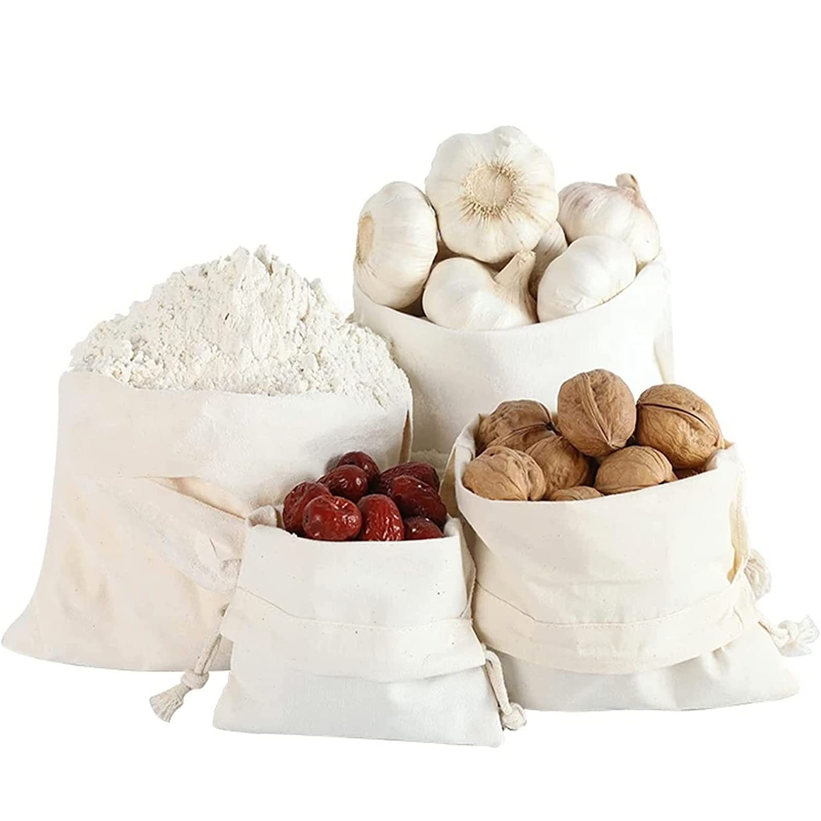 6 Piezas Bolsas Algodon con Cordon(11.8 * 15.7inch) | Bolsas Reutilizable, Bolsas de Lona Con Cordon de Algodon para El hogar, Bolsa de Regalo, Sin Impresion, Ideal para Pintar