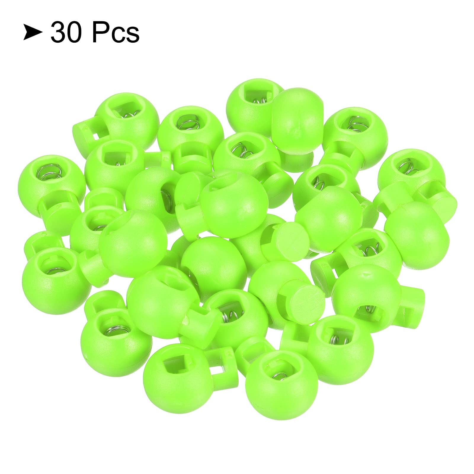 PATIKIL Cord Locks, 30 Pack Ball Spring Toggle Stopper for Drawstring Bag Shoelaces Bright Green, 17x22mm - Image 3