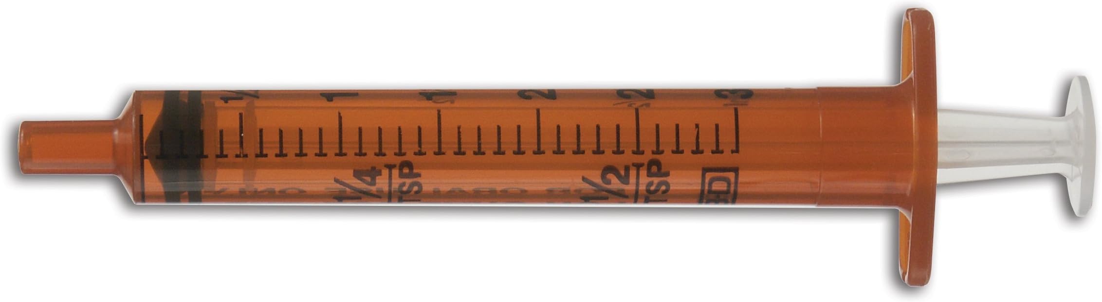 Medical Systems 305209 Oral Syringe with Tip Cap, Non-Sterile, 10 mL Capacity, Amber (Pack of 500)