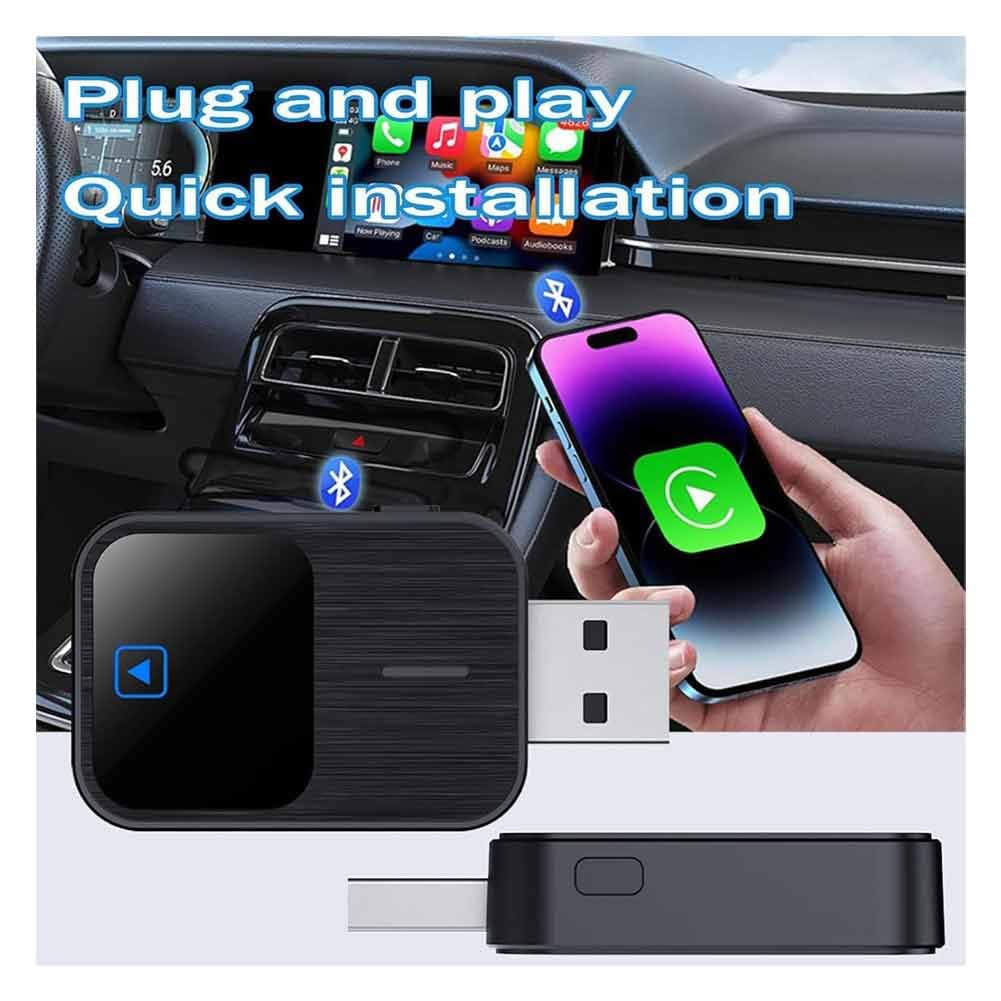 Adaptateur CarPlay sans Fil pour Citroen C3 2015 2016 2017, Dongle Android Auto sans Fil avec Bluetooth 5.1, Boitier Mini et Connexion Automatique Rapide,B/Grey