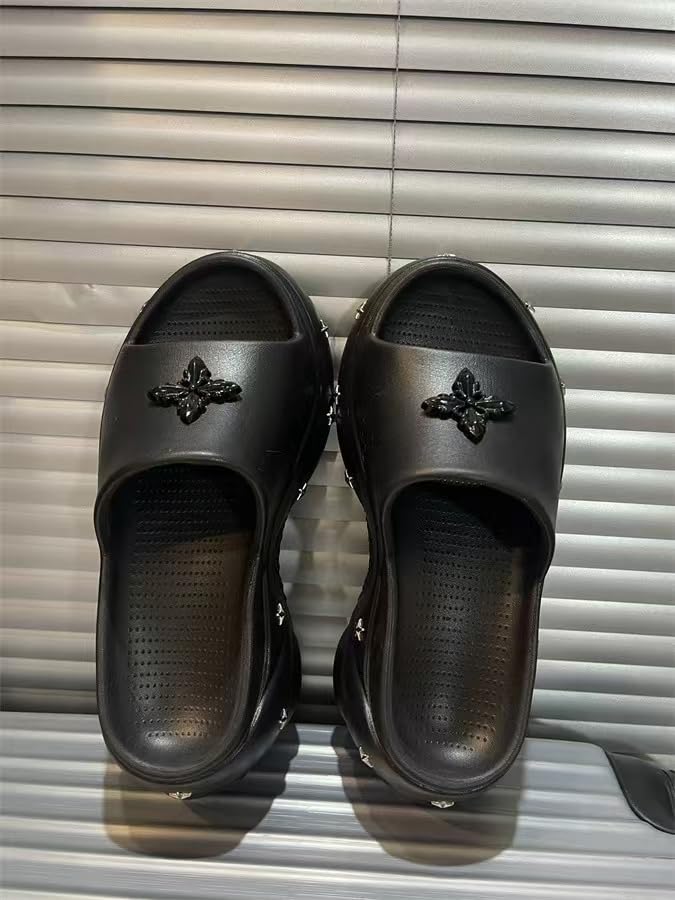 Wedge Flip Flops for Women，Cozy Non Slip Shower Slides Beach Sandals，Women Lightweight Home Chunky Summer Slippers3