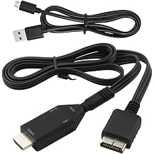 PS2 to HDMI Converter, PS1/PS2 to HDMI Adapter Cable 24.4Inch/62cm, HD Video Audio Support 720P/1080P Output for PS1/PS2 Game Consoles Projector Monitor TV