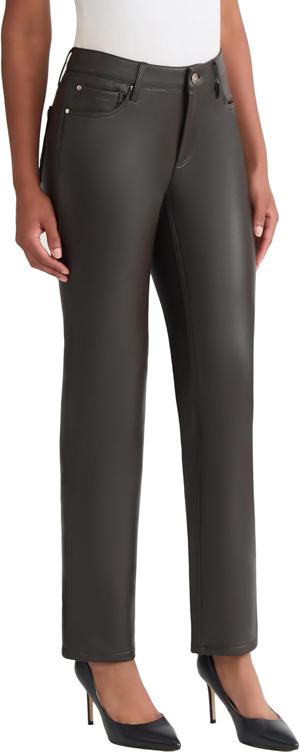 Jones New York パンツLexington Straight-leg Faux Leather Jeansレディース