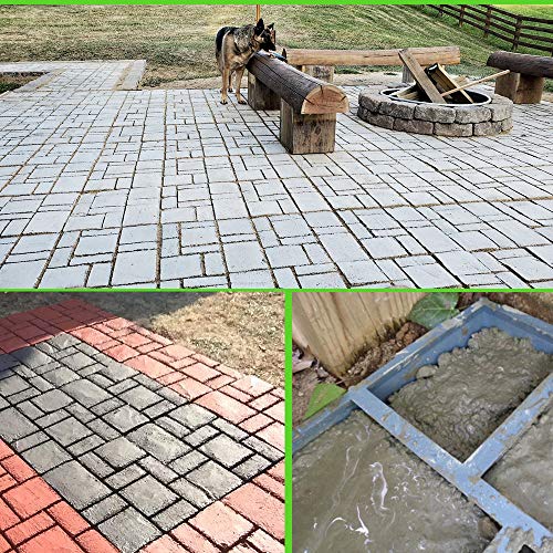 17.5"x15.5"x1.5" CJGQ Walk Path Maker Reused Concrete Molds Pathmate Stone Molding Stepping Stone Paver Walk Way DIY Path Paving Garden Yard Patio Mold (10-Grid)