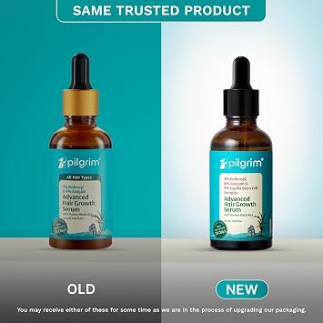 Pilgrim Redensyl 3%+Anagain 4% Advanced Hair Growth Serum for Scalp with Natural Ingredients Korean Black Rice,Controls Hair Fall,Increases Hair Density Hair Growth Serum for Unisex 1.69 Fl Oz (50ml)